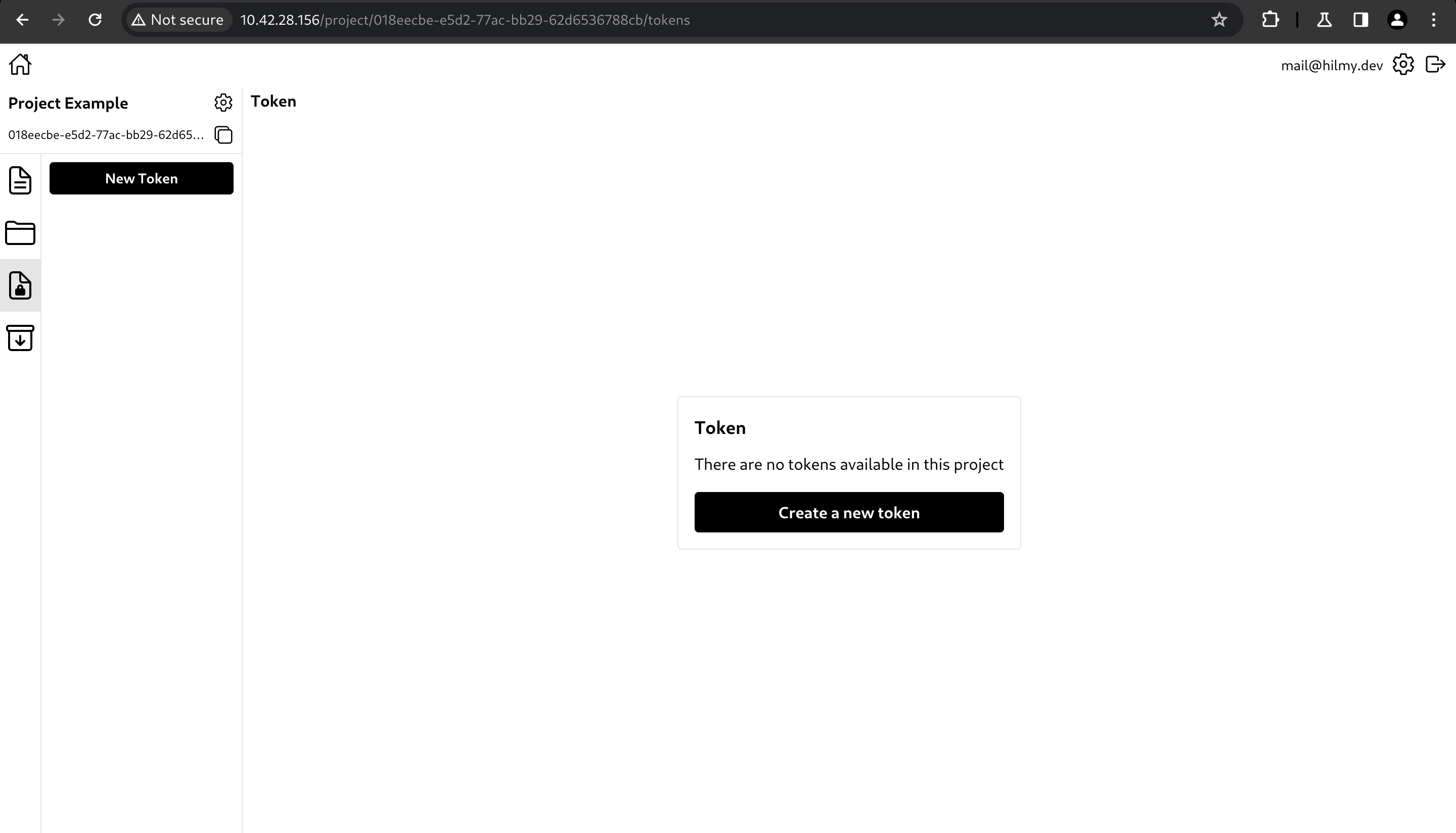 Token empty page
